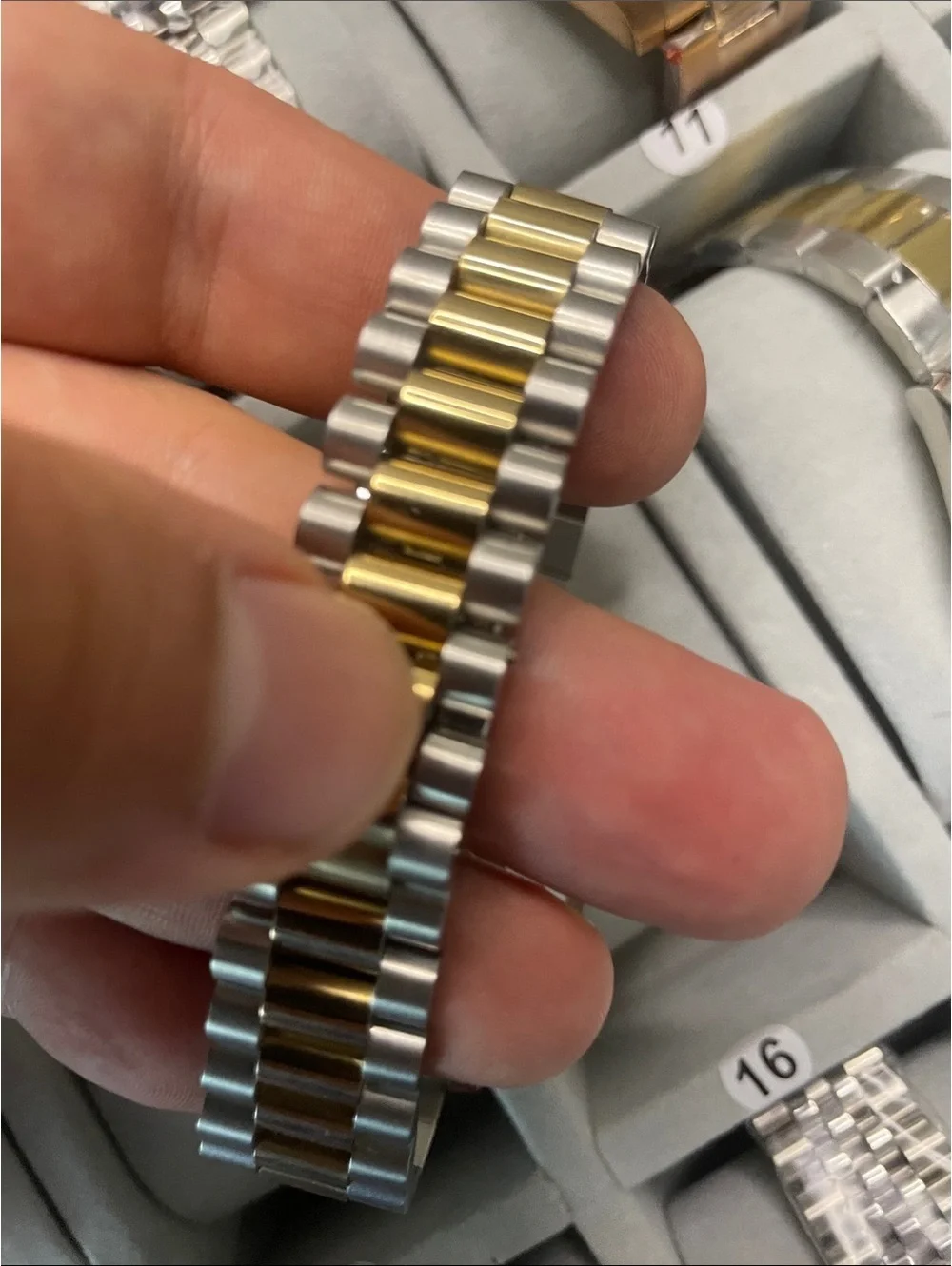 Two-Tone Black Dial  Stainless Steel Watch diamonds stock 330